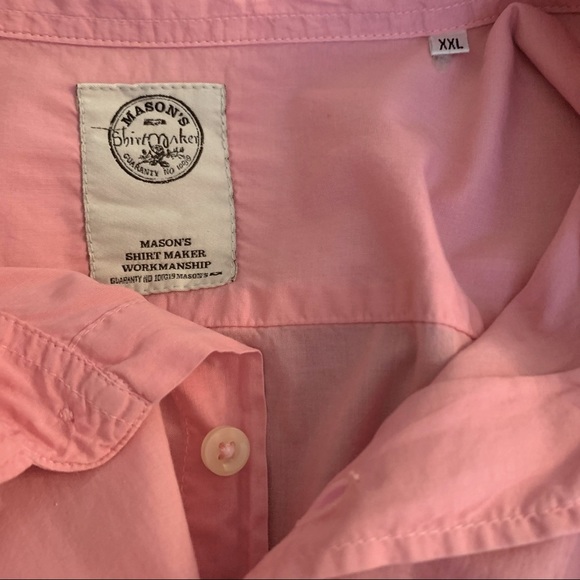 Mason’s Shirtmaker Men’s Pink Shirt LS Sz XXL - Picture 7 of 9